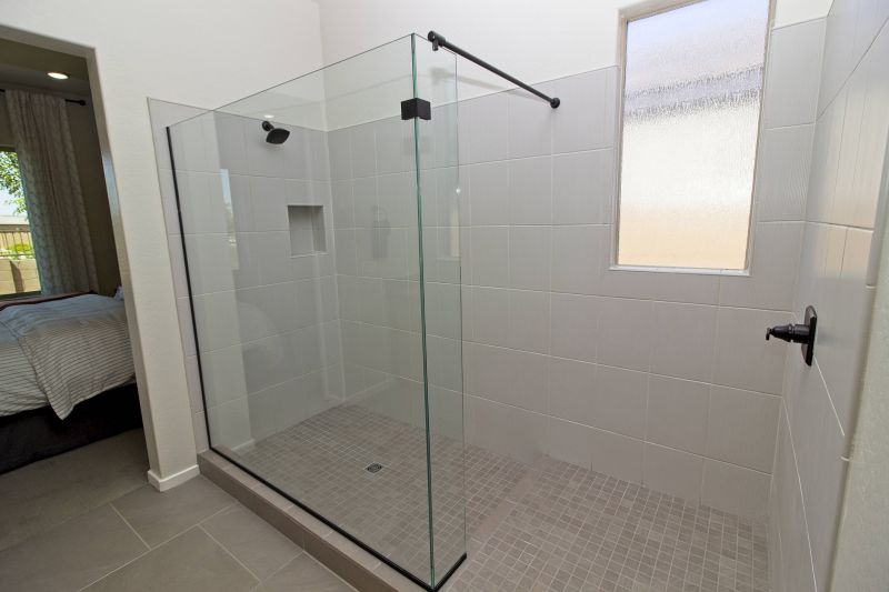 Open-Concept Shower with Black Frame