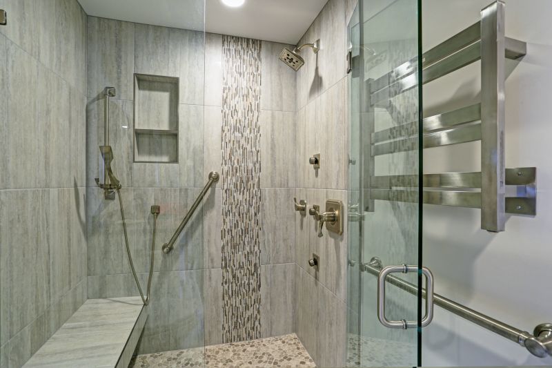 Inset Shower with Large Tiles