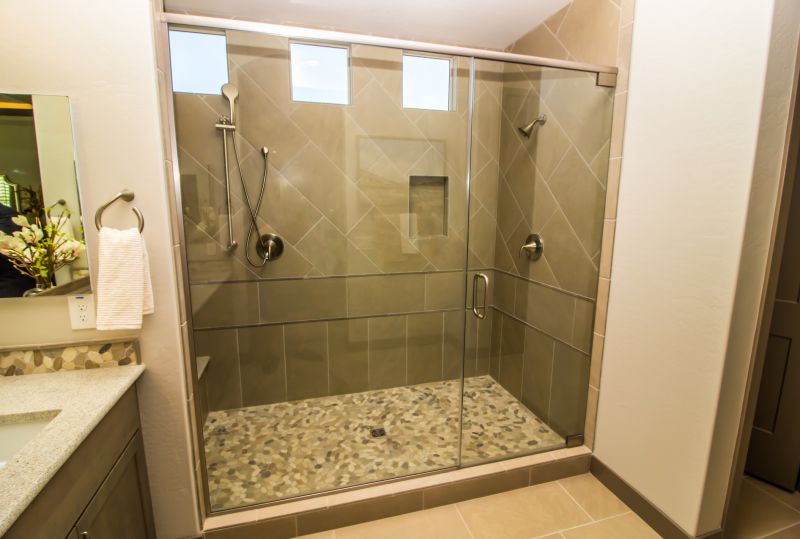 Contemporary Shower with Bench
